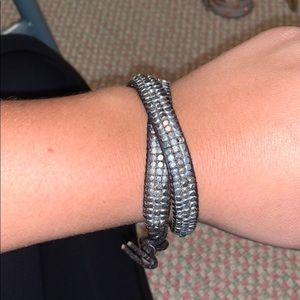 Lulu Dharma silver and black wrap bracelet